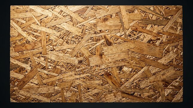 Close-up of Oriented Strand Board (OSB) Texture Background