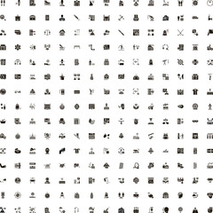 Obraz premium Large set of black glyph icons representing various concepts including business, technology, communication, services, tools, and everyday objects for modern interface and graphic design projects