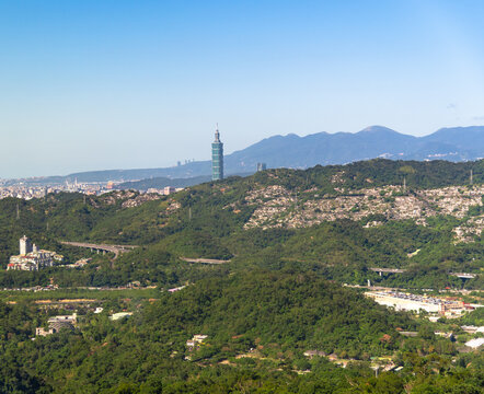 Panoramic Urban Skyline and Modern Cityscape in Taiwan, Asia Travel and Business Concept