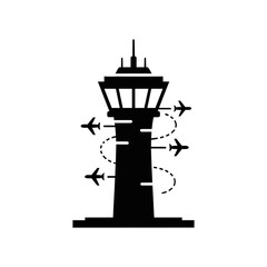 Airport control tower stands tall as a central hub for managing global flight paths and aviation operations. © Fian