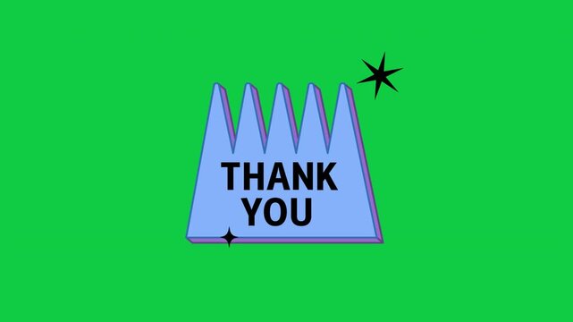 Blue Crown Thank You Greeting Badge Animation