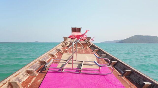 Bumpy boat taxi ride Koh Samui island Thailand