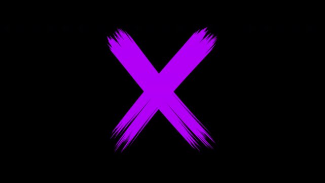 4K parpal Cross Mark Icon Rejection Alert Animation.