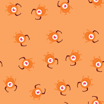 pattern chimera monster with horns cartoon. dragon devil, fiend ogre, troll cyclops chimera monster with horns sign. seamless vector illustration