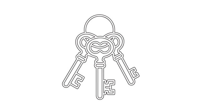 Prison keys on a metal ring are shown.