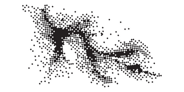 Abstract Dot Pattern Representing Geographic Data or Population Density.