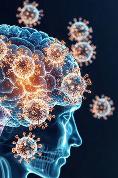Glowing insights on lewy body dementia an artistic brain representation in abstract form
