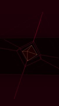 Abstract 3D Rotating Wireframe Octahedron Geometric Shape Neon Retro Futuristic Sci-Fi Loop