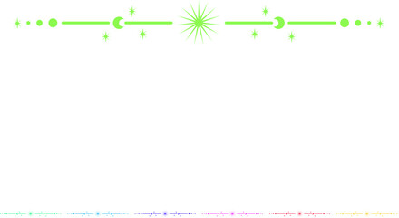 nebula celestial divider border cartoon. eclipse zodiac, constellation orbit, equator meridian nebula celestial divider border sign colorful illustration © PikePicture