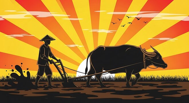 Farmer Plowing Field. (3)