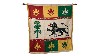 Traditional medieval heraldic banner flag tapestry graphic isolated on a transparent background © belova-png