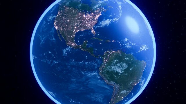 3D Rotating Earth Globe Focusing on Venezuela - Widescreen 169 Environmental and Geopolitical South America Animation
