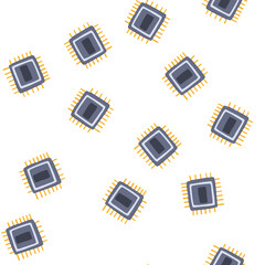 Fototapeta premium pattern nanotechnology microchip cartoon. electronics innovation, digital power, microprocessor nanochip nanotechnology microchip sign. seamless symbol vector illustration