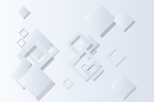 Abstract geometric white square floor plan arrangement squares overlapping floorplan