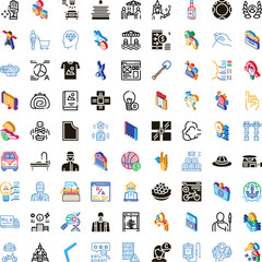 Fototapeta premium Collection of various icons depicting concepts across business, technology, communication, education, health, finance, design, and lifestyle, perfect for diverse digital applications