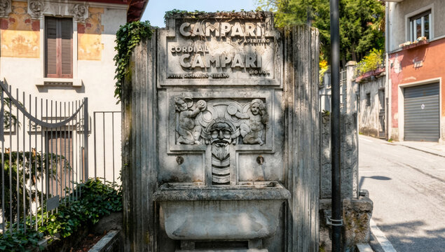 Campari fountain built in 1935 to promote the famous liqueur. Brunate, Italy, 5 July 2026
