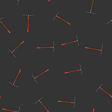 seamless pattern miner pickaxe cartoon. tool shovel, pickax pickaxe, rock dig miner pickaxe sign vector