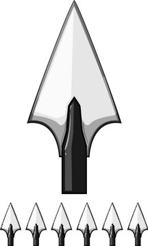 indigenous arrowhead cartoon. archaeology excavation, spear projectile, chert obsidian indigenous arrowhead sign colorful illustration