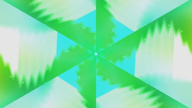 Bright green and blue kaleidoscope star pattern perfect for backgrounds, wallpapers, digital designs, and vibrant abstract projects. Geometric and visually striking.