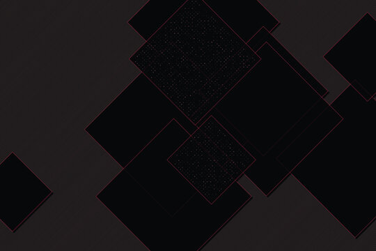 Overlapping translucent geometric squares in monochrome gradient