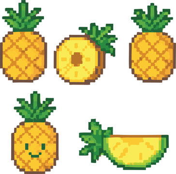 pinapple pixel art, eps 10 illustration