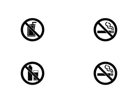 Sign icon prohibitive collection featuring various safety