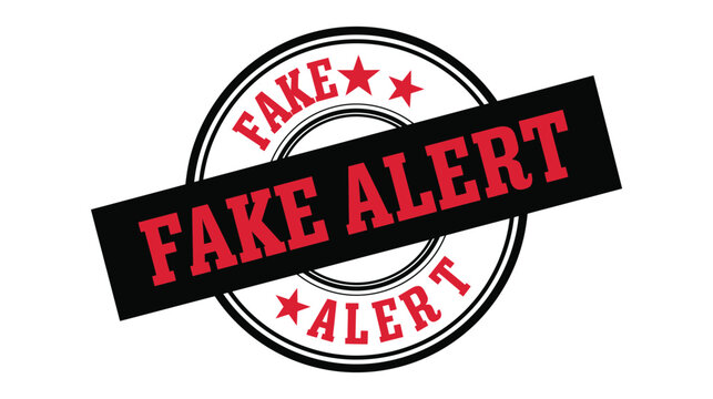 Stamp rubber seal marking fake content and misinformation