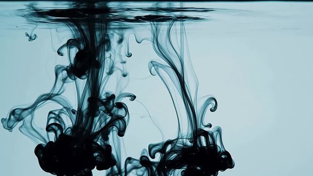Black Ink Blossoming in Water