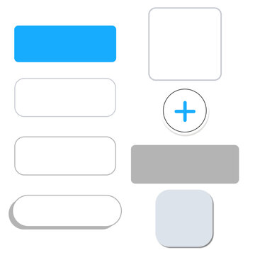 Minimal UI Button Collection Set with Modern Interface Components on Transparent Background