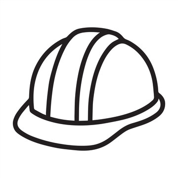 Minimalist hard hat vector icon
