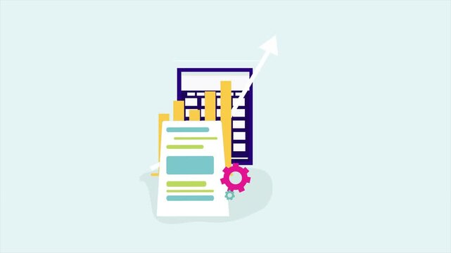Calculate your business start material and other cost concept, startup business cost, animation clip