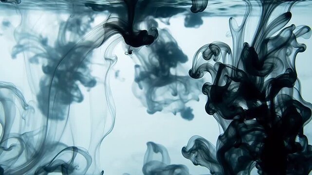 Black Ink Explosion in Water: Powerful Slow-Motion Fluid Transformations