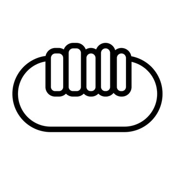 Sweet bun bread line icon
