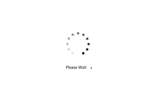 Loading animation rotates on white background three frame progression stock footage rotating progress wait circle dots digital technology process screen background