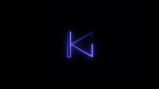 Neon next symbol icon Blu glowing black background animation 4k video 