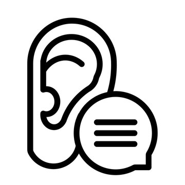 Listening or hearing line icon