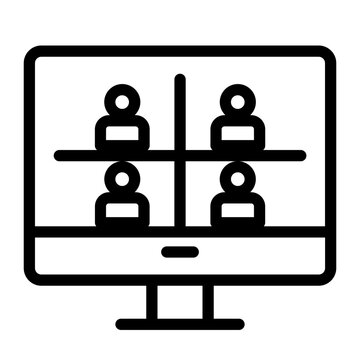 Video conference line icon