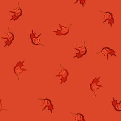 Obraz premium seamless pattern symbol maple leaf cartoon. yellow tree, foliage color, season orange symbol maple leaf sign vector