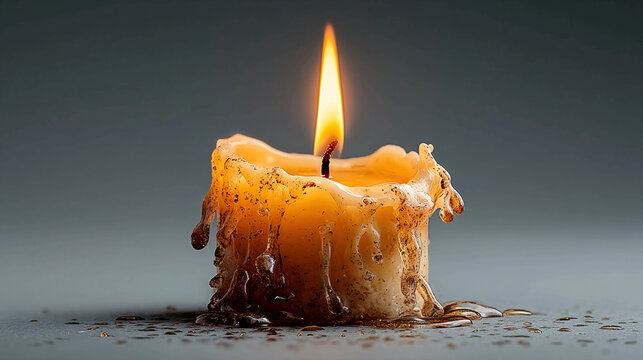 Candle burning upside-down isolated on white background symbolizing impossible situation challenge guidance risk unusual scenario planning caution and conceptual metaphor
