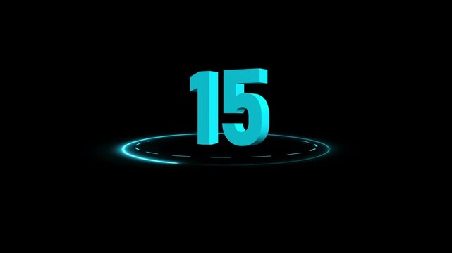 Creative Countdown Timer Number 20 to0 with Circular Glow Effect for Video Production Motion Graphics and Streaming Content