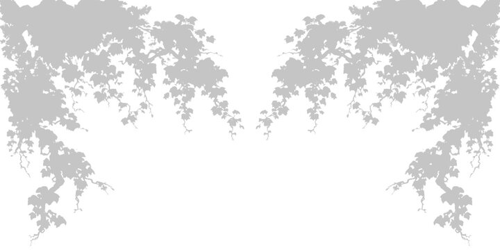Transparent shadows of leaves. realistic style on checkered background for easy placement of shadows on photo or design mockups.