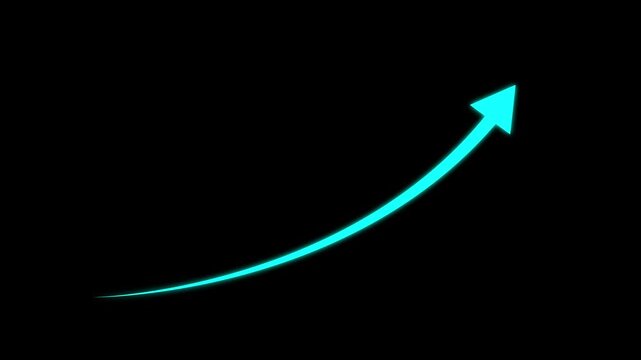  Abstract arrow business graph icon animation background. arrow rising transparent channel. Abstract arrow growth chart of economy icon 