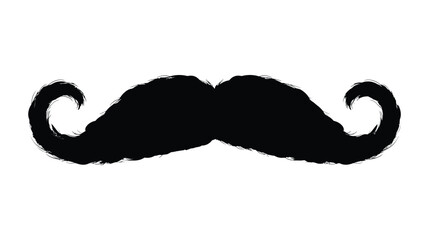 Fototapeta premium Mustache icon brown curly hair detailed stylish facial art