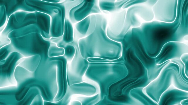 Abstract cyan liquid waves with glowing caustic light reflections