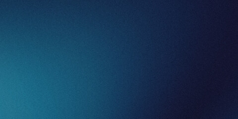 Naklejka premium Deep blue gradient background with subtle film grain texture, dark navy abstract backdrop, elegant cyan light leak for professional presentation