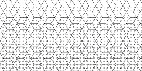 Fototapeta premium Business vector cube triangle textile polka dots pattern retro floral metallic wallpaper design.