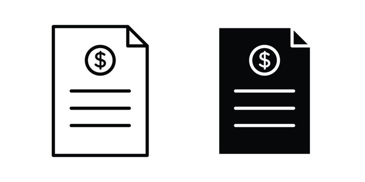 Invoice payment icon minimal artwork pack
