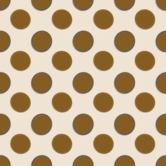 Brown Polka Dot Seamless Pattern on Cream Background © Hikari_Works