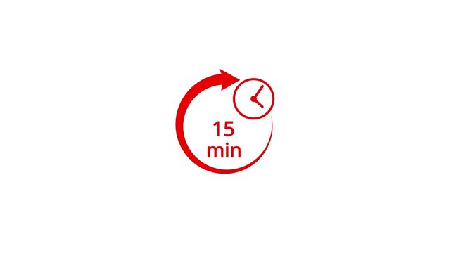 1 Minutes Clock Animation with Circular Arrow Loop and Black Background for Time Management and Deadlines.Animation video timer icon with five min. timer 1 minutes countdown ..