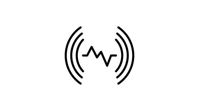 Sound wave and vibration animated icon for music player, audio, equalizer, speaker volume, entertainment, media technology and other. 4K video with alpha channel background